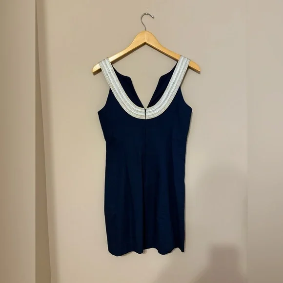 Lilly Pulitzer Vallie Navy Shift Dress with White Detail Size 0 NWTs - Picture 7 of 8